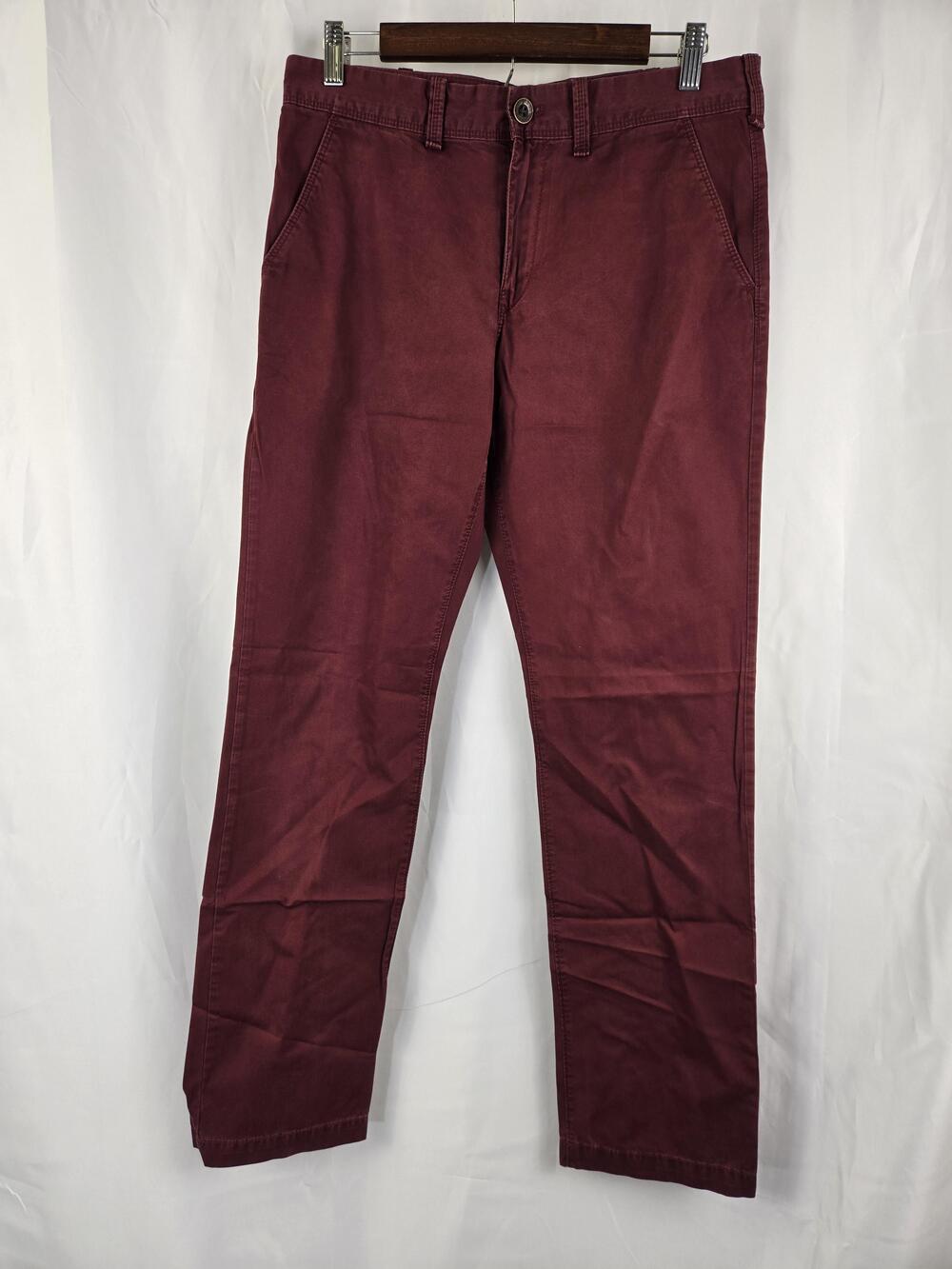 Express Finn Pants Mens 30x32 Red Maroon Chino Casual Straight Leg Flat Front